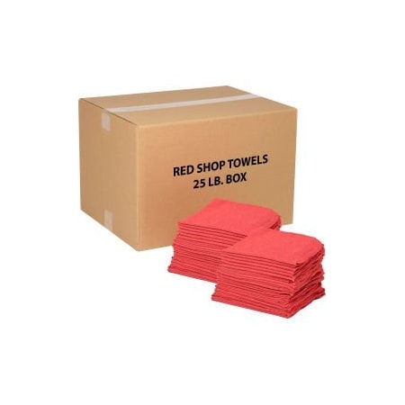 Global Industrial„¢ 100% Cotton Red Shop Towels, 25 Lb. Box